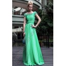 Элегантное зеленое платье из шифона